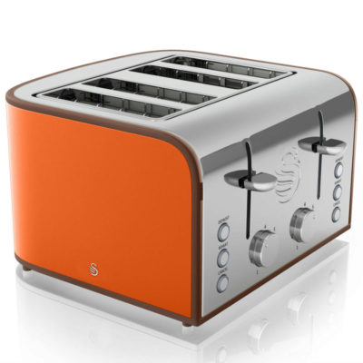 Swan Retro 4 Slice Toaster - Orange